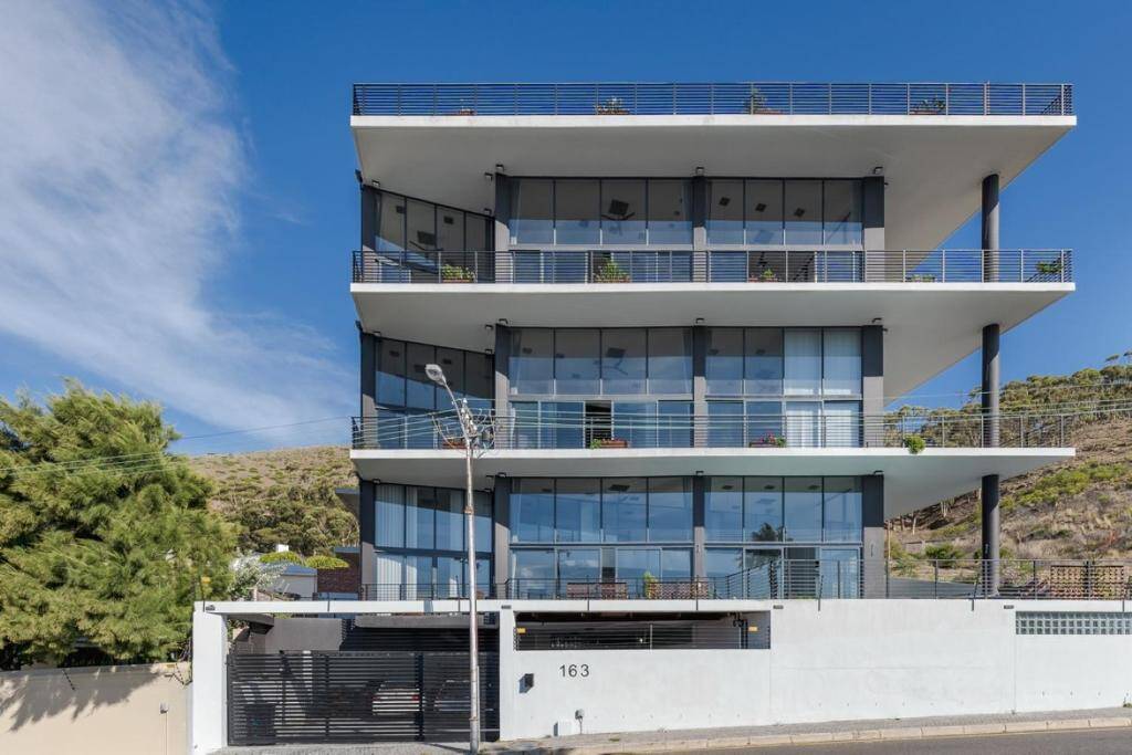 Modern facade of Villa on Ocean View on Ocean View Drive, Sea Point